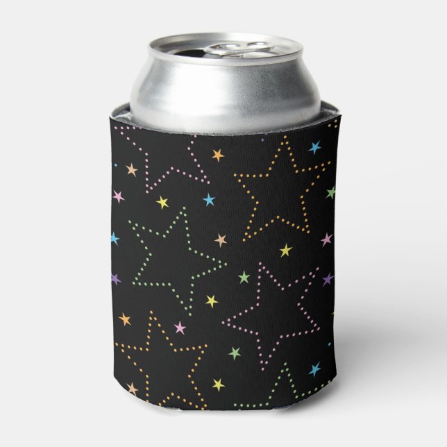Colourful Magical Starry Night Sky Pattern Can Cooler (Can Front)