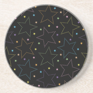 Colourful Magical Starry Night Sky Pattern Coaster