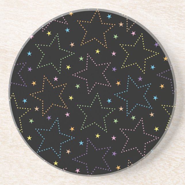Colourful Magical Starry Night Sky Pattern Coaster (Front)