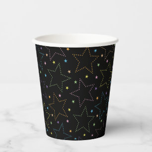 Colourful Magical Starry Night Sky Pattern Paper Cups