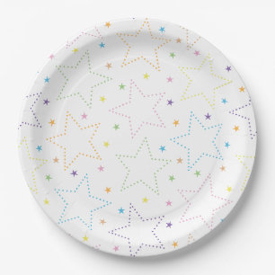 Colourful Magical Starry Night Sky Pattern Paper Plate