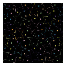 Colourful Magical Starry Night Sky Pattern