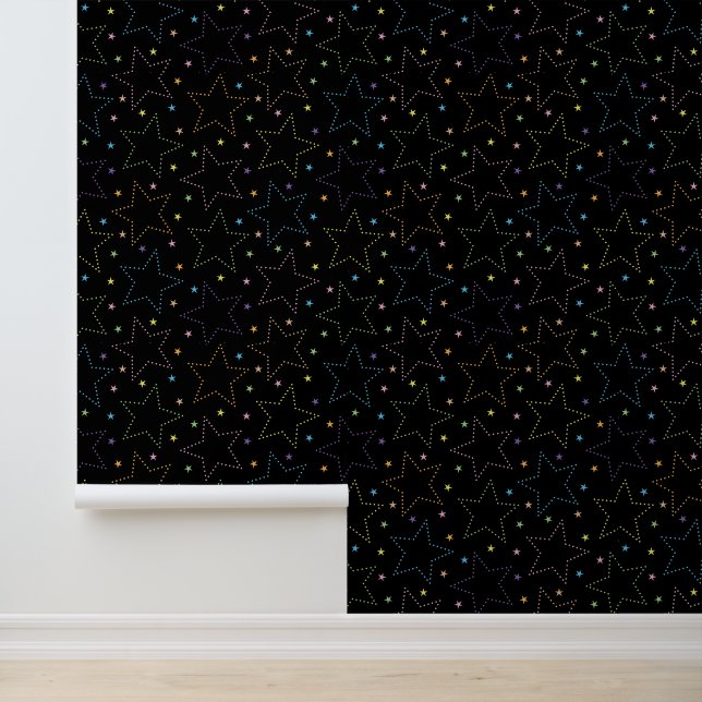 Colourful Magical Starry Night Sky Pattern Wallpaper (Application)