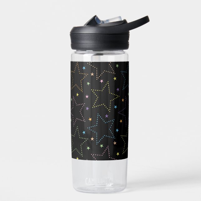 Colourful Magical Starry Night Sky Pattern Water Bottle (Left)