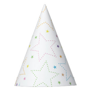 Colourful Magical Starry Night Sky Pattern - White Party Hat