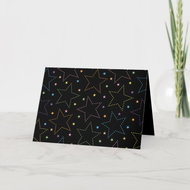 Colourful Magical Starry Sky Pattern Greeting Card (Front)