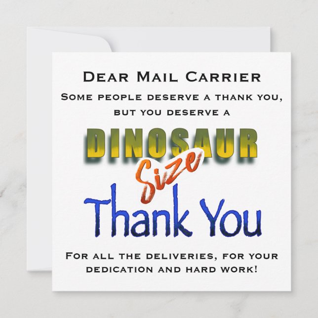 Colourful Mail Carrier Dinosaur Thank You Flat Car (Back)