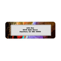 Colourful mailing label