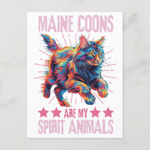 Colourful Maine Coon Cat Postcard