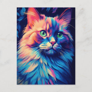 Colourful Maine Coon Cat Postcard