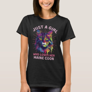 Colourful Maine Coon Cat T-Shirt