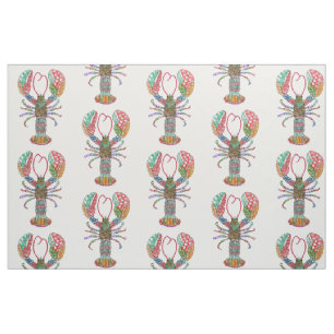 Colourful Maine Red Lobster Fabric