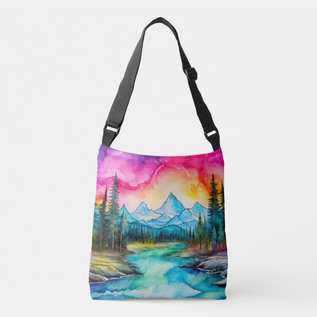 Colourful Majestic Landscape At Sunset Crossbody Bag (Front)