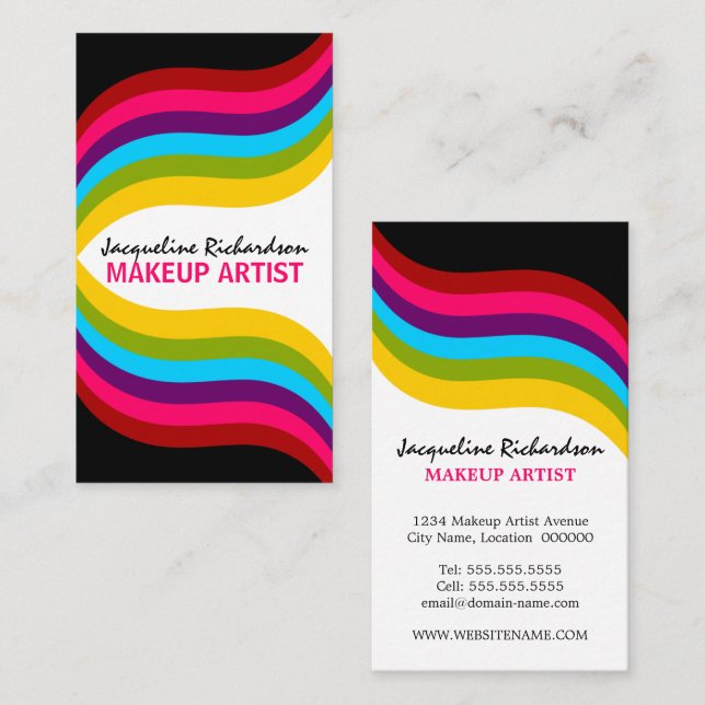 Colourful Makeup Artist Business Card (Front/Back)