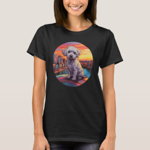 Colourful Maltese Dog Dad Mom Graffity T-Shirt