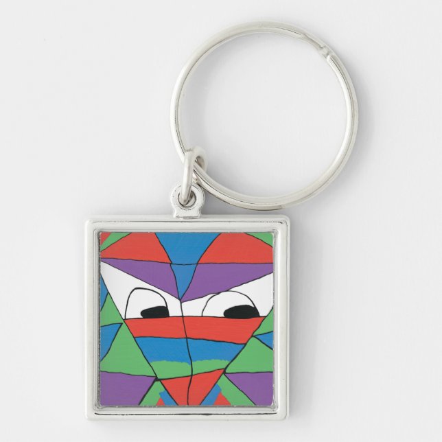 Colourful Man Abstract Key Ring (Front)
