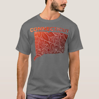 Colourful mandala art map of Connecticut with text T-Shirt