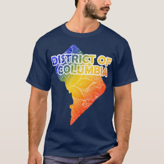 Colourful mandala art map of District of Columbia T-Shirt