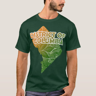 Colourful mandala art map of District of Columbia T-Shirt