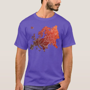 Colourful mandala art map of Europe with text in b T-Shirt