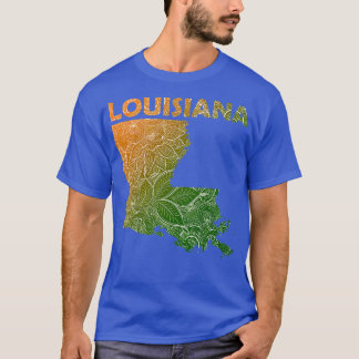 Colourful mandala art map of with text in green a T-Shirt