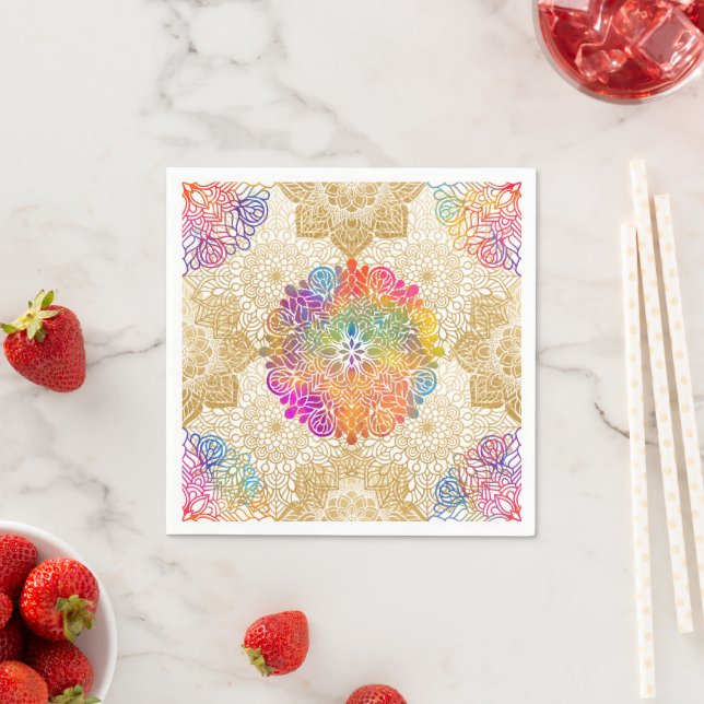 Colourful Mandala Art Napkin (Insitu)