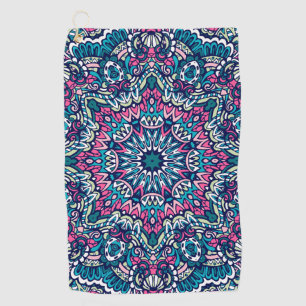 Colourful Mandala Aztec Pattern Indian Mexican Eth Golf Towel