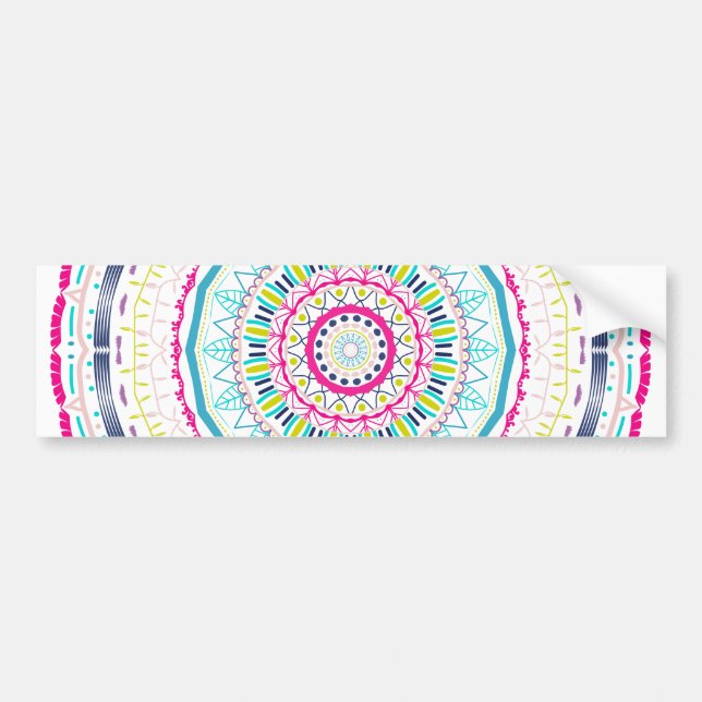 colourful mandala bumper sticker (Front)