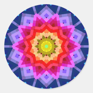 Colourful Mandala Classic Round Sticker