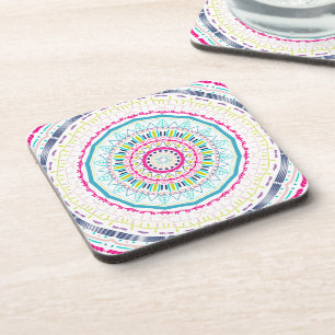 colourful mandala coaster