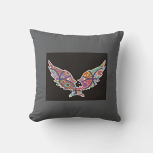 Colourful Mandala Eagle Design Cushion