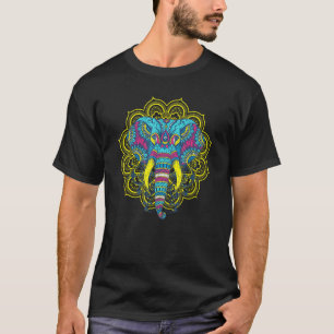 Colourful Mandala Elephant Ganesha Accessories Clo T-Shirt