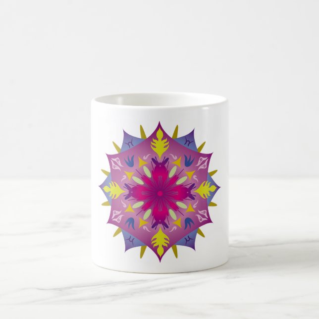 Colourful Mandala Energy Wheel Flower Harmony Coffee Mug (Center)