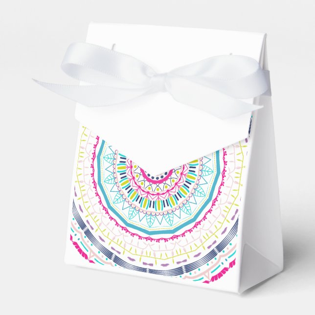 colourful mandala favour box (Front Side)