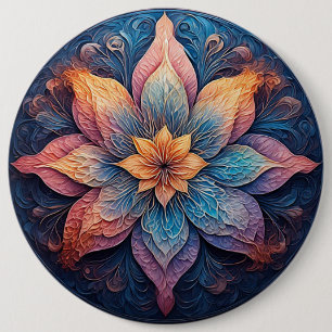 Colourful Mandala Flower Design 6 Cm Round Badge