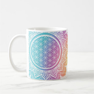 Colourful mandala Flower of life pastel Coffee Mug
