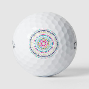 colourful mandala golf balls
