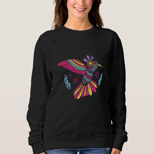 Colourful Mandala Hummingbird Sweatshirt (Front)