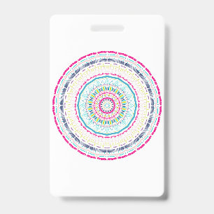 colourful mandala ID badge