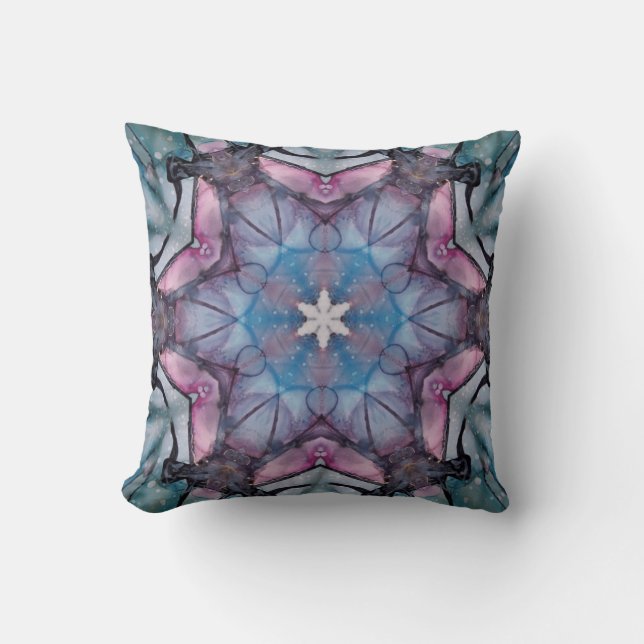 Colourful mandala Kaleidoscope flowers Cushion (Front)