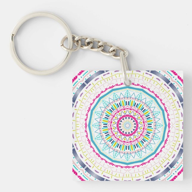 colourful mandala key ring (Front)