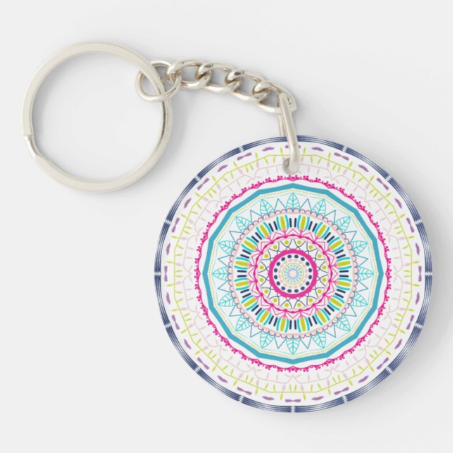 colourful mandala key ring (Front)