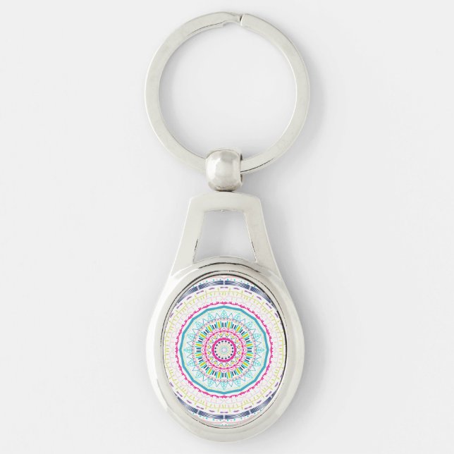 colourful mandala key ring (Front)