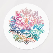 Colourful Mandala Labels
