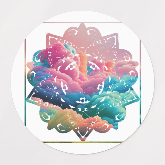 Colourful Mandala Labels (Design 1)