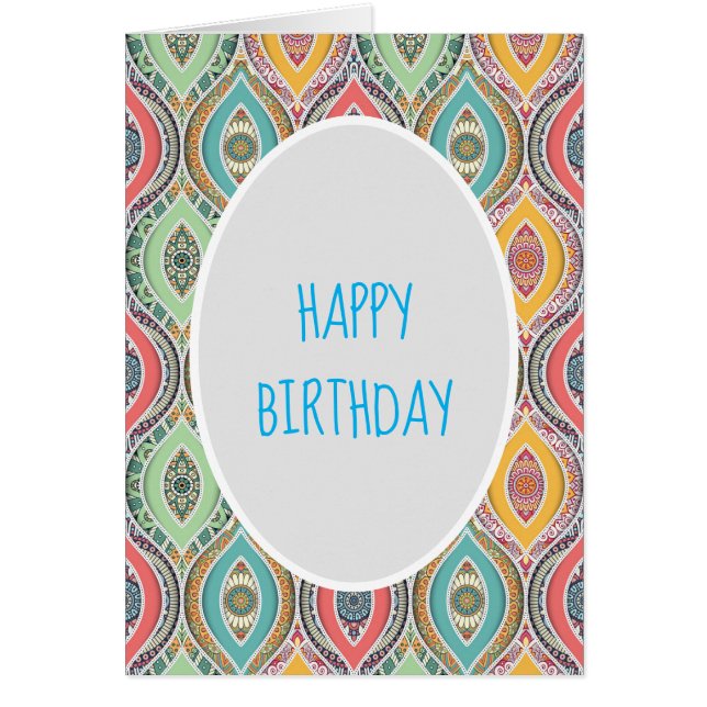Colourful Mandala Moroccan birthday (Front)