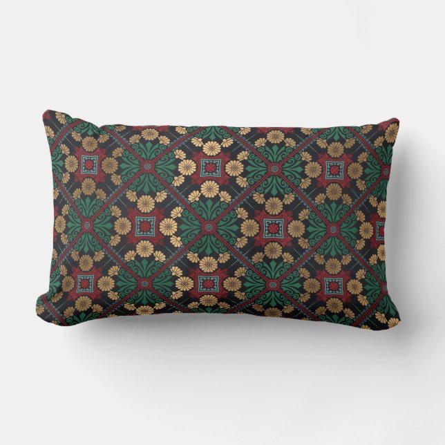 Colourful Mandala/Moroccan Tile Lumbar Cushion (Front)