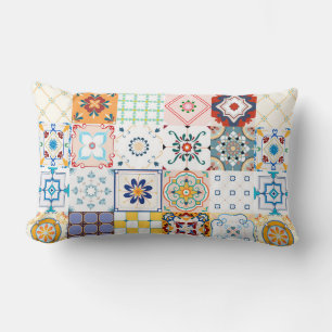 Colourful Mandala/Moroccan Tile Lumbar Pillow