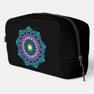 Colourful Mandala on Black Background Dopp Kit