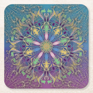 Colourful Mandala Paper Coaster